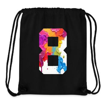 FARBIG NUMMER 8 BUNT 8. GEBURTSTAG - Stanley/Stella recycelter Gym Bag - Schwarz - Vorne