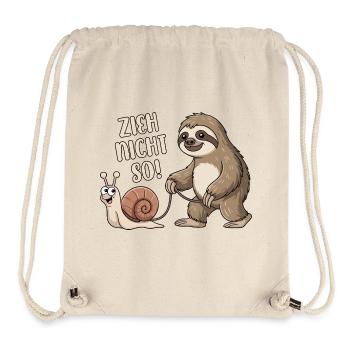 Zieh nicht so - Schnecke und Faultier - Stanley/Stella recycelter Gym Bag - Naturweiß - Vorne