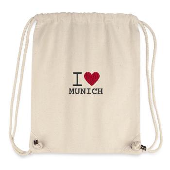 Ich liebe München mit Herz bestickt - Stanley/Stella recycelter Gym Bag - Naturweiß - Vorne