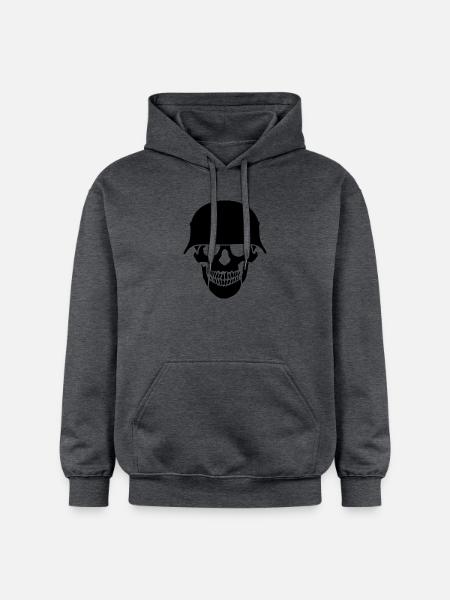 Schädelhelm / Schädelperlen - Gildan Unisex Softstyle® Midweight Hoodie - Dunkelgrau meliert