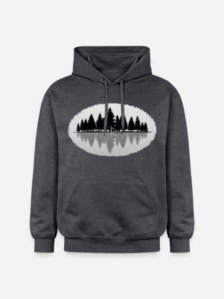 Wald Forest - Gildan Unisex Softstyle® Midweight Hoodie - Dunkelgrau meliert
