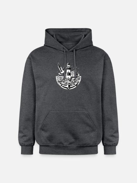 Paysage côtier Moin Moin - Sweat à capuche Softstyle® Gildan Unisexe - gris foncé chiné