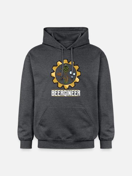 Beergineer Brau-Gear Emblem - Gildan Unisex Softstyle® Midweight Hoodie - dark heather grey