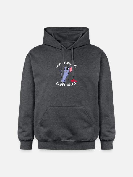 J'aime les éléphants - Sweat à capuche Softstyle® Gildan Unisexe - gris foncé chiné