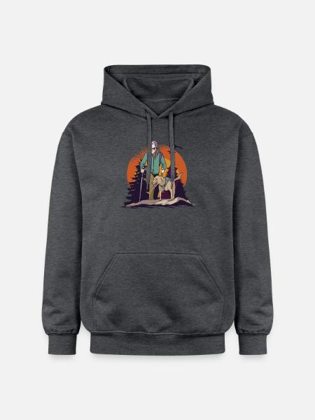 Walking with the dog - Gildan Unisex Softstyle® Midweight Hoodie - dark heather grey
