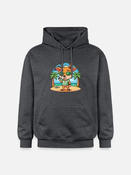 Antelope Funny Cartoon Summer Beach Sunglasses - Gildan Unisex Softstyle® Midweight Hoodie - dark heather grey