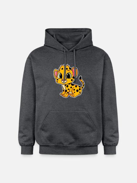 Bébé guépard - Sweat à capuche Softstyle® Gildan Unisexe - gris foncé chiné