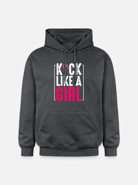 Kickboxing - Gildan Unisex Softstyle® Midweight Hoodie - Dunkelgrau meliert