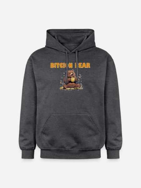Bitcoin Bär  - Gildan Unisex Softstyle® Midweight Hoodie - Dunkelgrau meliert
