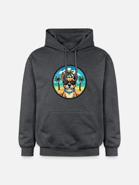 Braque Du Bourbonnais Hunderasse Cartoon Sonnenbrille - Gildan Unisex Softstyle® Midweight Hoodie - Dunkelgrau meliert