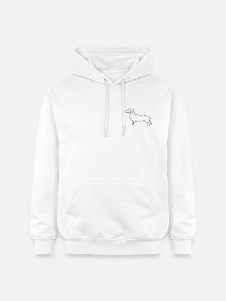 Dackel – Minimalistisches Hunde-Design - Gildan Unisex Softstyle® Midweight Hoodie - Weiß