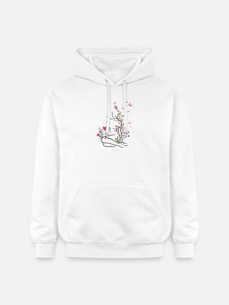 Skin-flowered - Gildan Unisex Softstyle® Midweight Hoodie - white