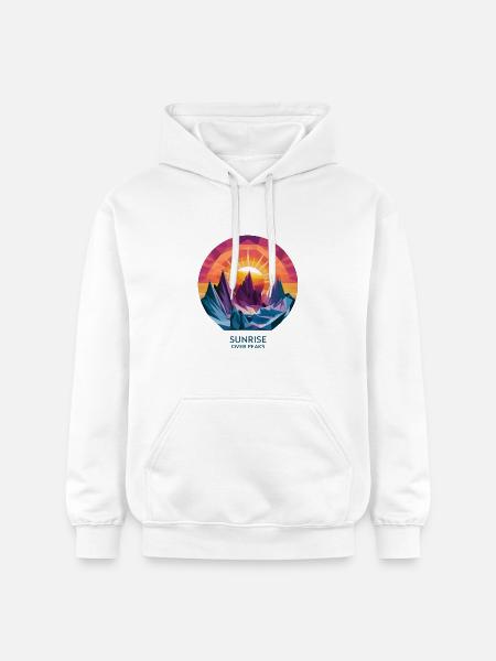 Sunrise Over Peaks - Gildan Unisex Softstyle® Midweight Hoodie - white