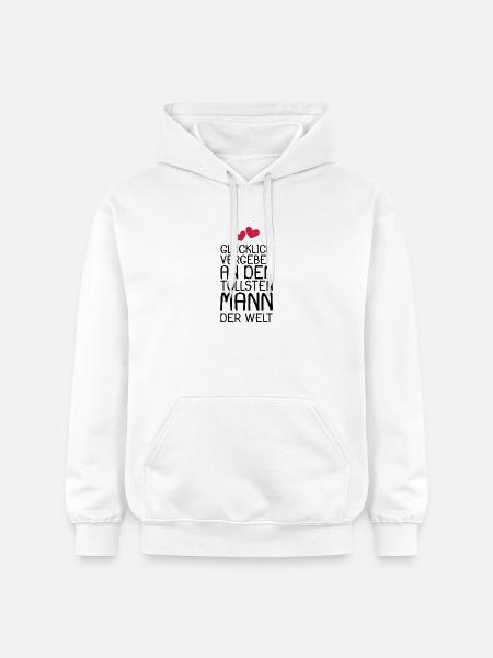 Glücklich vergeben Geschenk - Gildan Unisex Softstyle® Midweight Hoodie - Weiß
