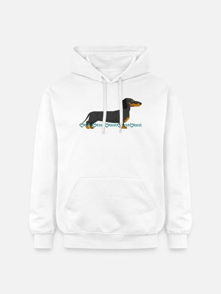 Image du teckel - Sweat à capuche Softstyle® Gildan Unisexe - blanc
