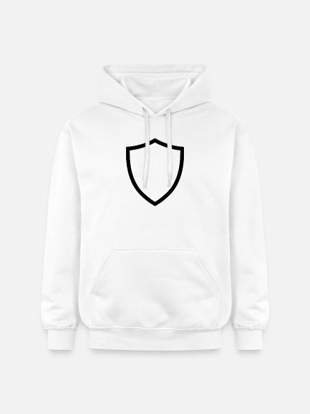 shield icon logo shape security - Gildan Unisex Softstyle® Midweight Hoodie - white