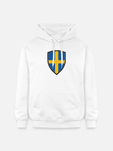 SWEDEN FLAG SHIELD - Sweat à capuche Softstyle® Gildan Unisexe - blanc