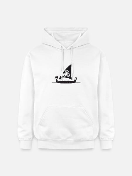 Viking Ship Triskel Sail - Gildan Unisex Softstyle® Midweight Hoodie - white