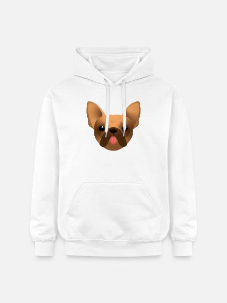 Bouledogue Français - Frenchie - Bully - Langue - Sweat à capuche Softstyle® Gildan Unisexe - blanc