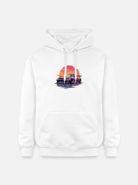Skyline Sunset - Gildan Unisex Softstyle® Midweight Hoodie - white
