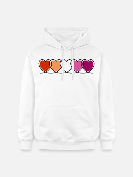 Lesbe lesbisch Herzen - Gildan Unisex Softstyle® Midweight Hoodie - Weiß
