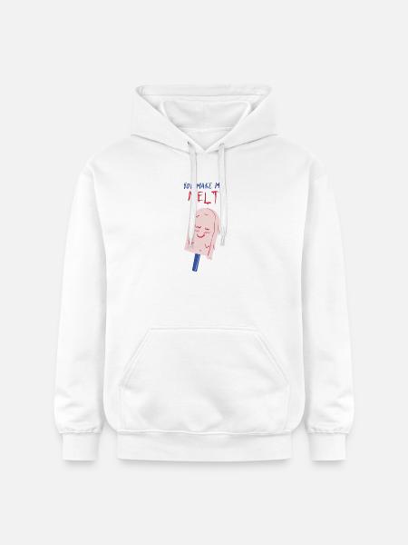 you make me melt icecream - Gildan Unisex Softstyle® Midweight Hoodie - white