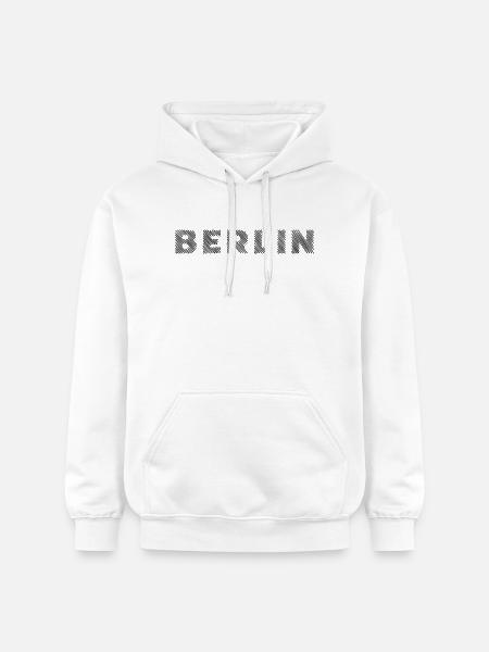 Berlin German Capital Hatching Letter - Gildan Unisex Softstyle® Midweight Hoodie - white