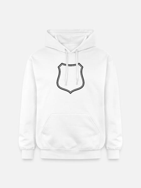 Leeres Schildlinien-Symbol Abzeichen Wappen Umrisssymbol - Gildan Unisex Softstyle® Midweight Hoodie - Weiß