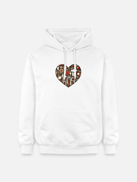 Küchenliebe Herz - Gildan Unisex Softstyle® Midweight Hoodie - Weiß