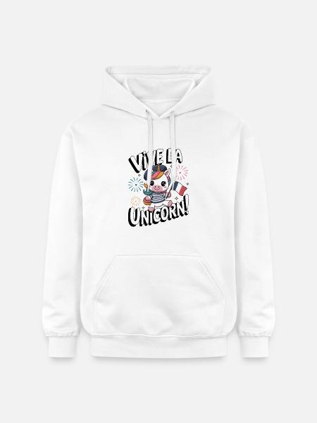 Vive La Licorne ! - Sweat à capuche Softstyle® Gildan Unisexe - blanc