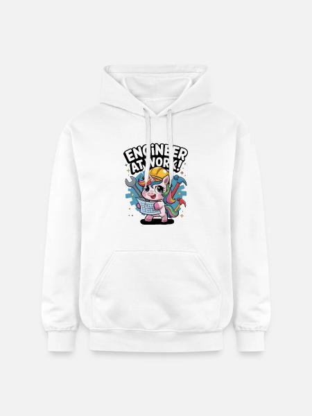 Engineer At Work! - Gildan Unisex Softstyle® Midweight Hoodie - white