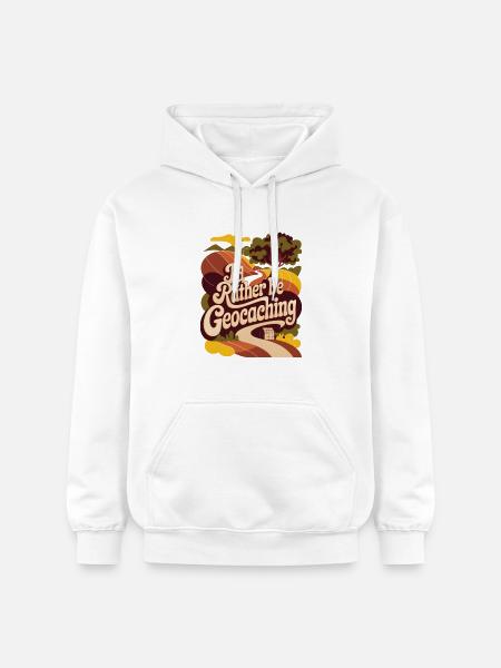 I'd Rather Be Geocaching - Gildan Unisex Softstyle® Midweight Hoodie - white