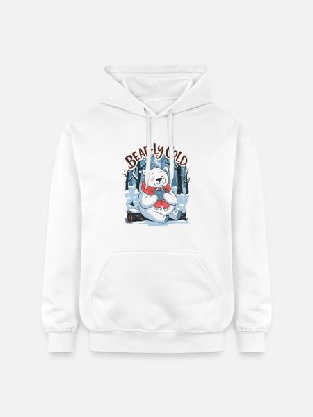 Bear-ly Cold - Gildan Unisex Softstyle® Midweight Hoodie - white