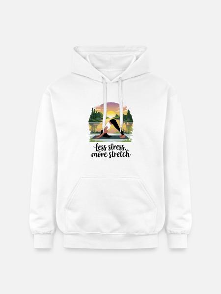 Less Stress, More Stretch - Gildan Unisex Softstyle® Midweight Hoodie - white