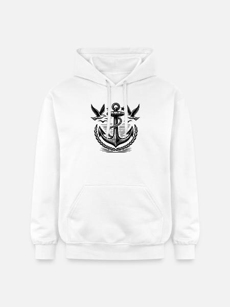 Anchor Seagulls Logo - Gildan Unisex Softstyle® Midweight Hoodie - white