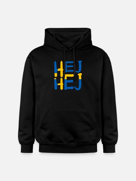 HEJ HEJ SWEDEN - Gildan Unisex Softstyle® Midweight Hoodie - black