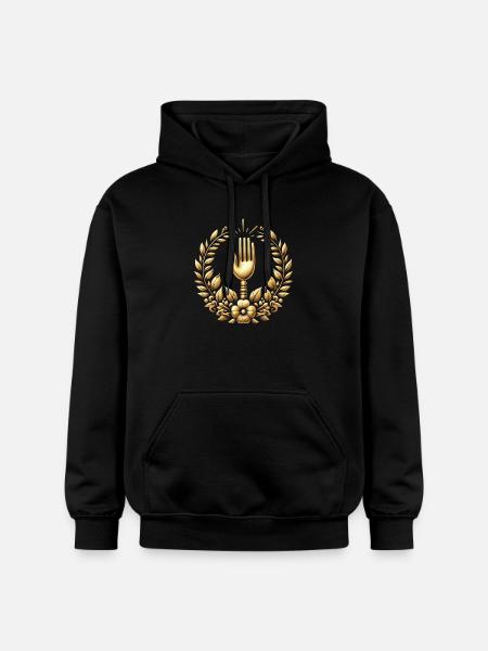 Gourmet Fork Logo - Gildan Unisex Softstyle® Midweight Hoodie - black