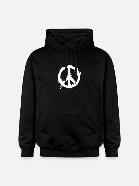 Peace Splash Guerrilla Print Style - Gildan Unisex Softstyle® Midweight Hoodie - black