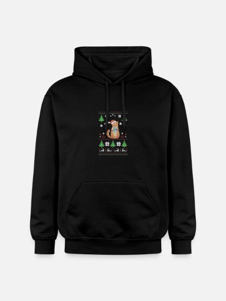Katzen Ugly Christmas Geschenk - Gildan Unisex Softstyle® Midweight Hoodie - Schwarz