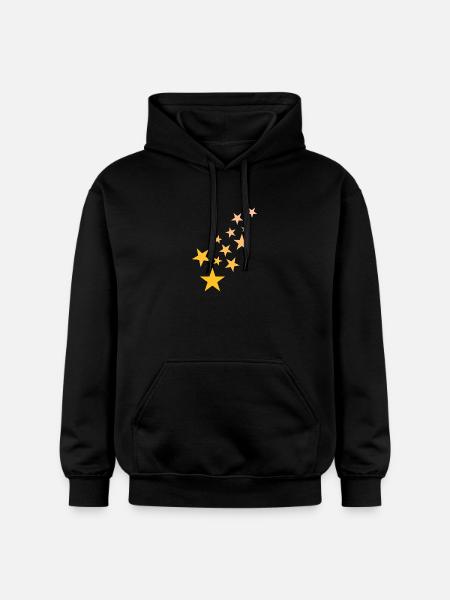 Star asterisk pattern starry sky - Gildan Unisex Softstyle® Midweight Hoodie - black