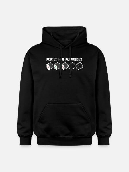 Recharging Pixel Sushi - Gildan Unisex Softstyle® Midweight Hoodie - black