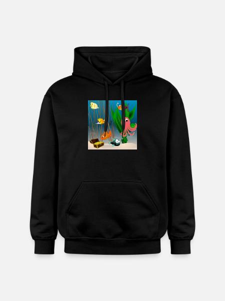 Marine life - Gildan Unisex Softstyle® Midweight Hoodie - black