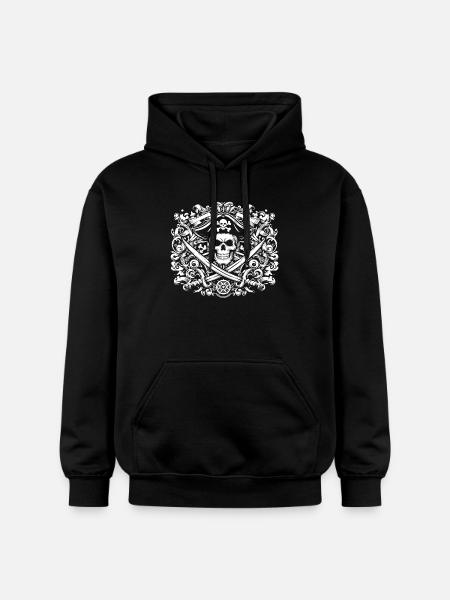 Pirate logo - Gildan Unisex Softstyle® Midweight Hoodie - black