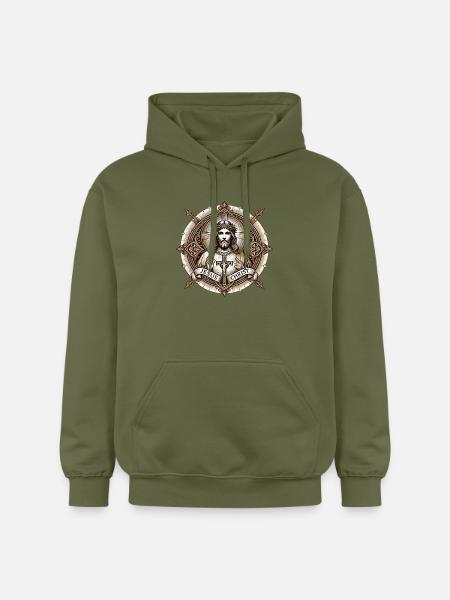 Jesus Christ Antiq Logo - Gildan Unisex Softstyle® Midweight Hoodie - military green