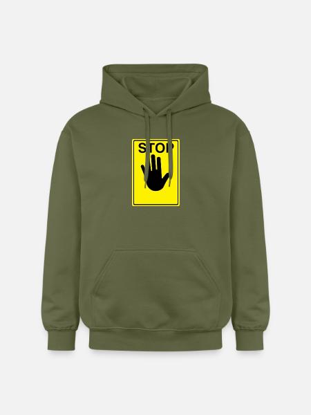 Stop Sign Logo - Gildan Unisex Softstyle® Midweight Hoodie - military green