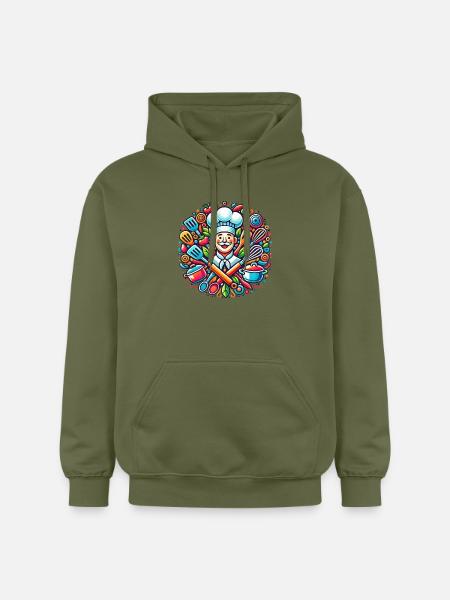 Chef Logo - Sweat à capuche Softstyle® Gildan Unisexe - vert militaire