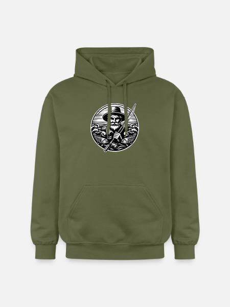 Angler Logo - Gildan Unisex Softstyle® Midweight Hoodie - military green