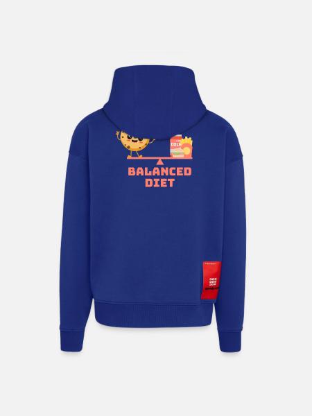 équilibré cookie fastfood Régime - Veste à capuche bio épaisse oversize fabriqué en UE - Iconic Blue