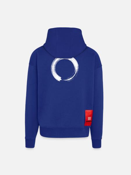 Circle design icon brush white - Zip Hoodie - made by SPREAD - Iconic Blue