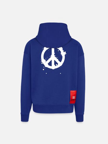 Peace Splash Guerrilla Print Style - Zip Hoodie - made by SPREAD - Iconic Blue